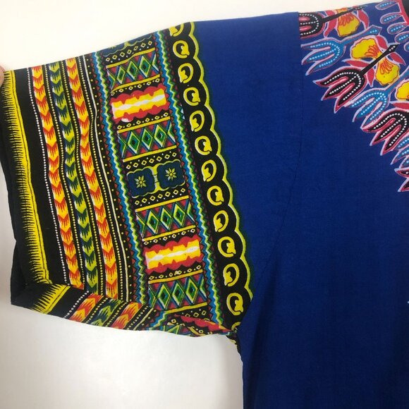 Kahyangan Dashiki Shirt XL Bold Batik Rayon Pullover Unisex Festival African - Picture 3 of 9